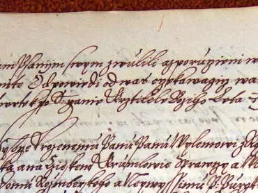 Stížnost olomouckého biskupa Stanislava Pavlovského z Pavlovic na správce olomouckého orloje. Kopiář korespondence s panovníkem, úředníky zemskými a biskupskými, města, hodnostáři a institucemi církevními a šlechtou, 1579–1580. Zemský archiv Opava, pobočka Olomouc, fond Arcibiskupství Olomouc, Knihy, inv. č. 84, fol. 4r